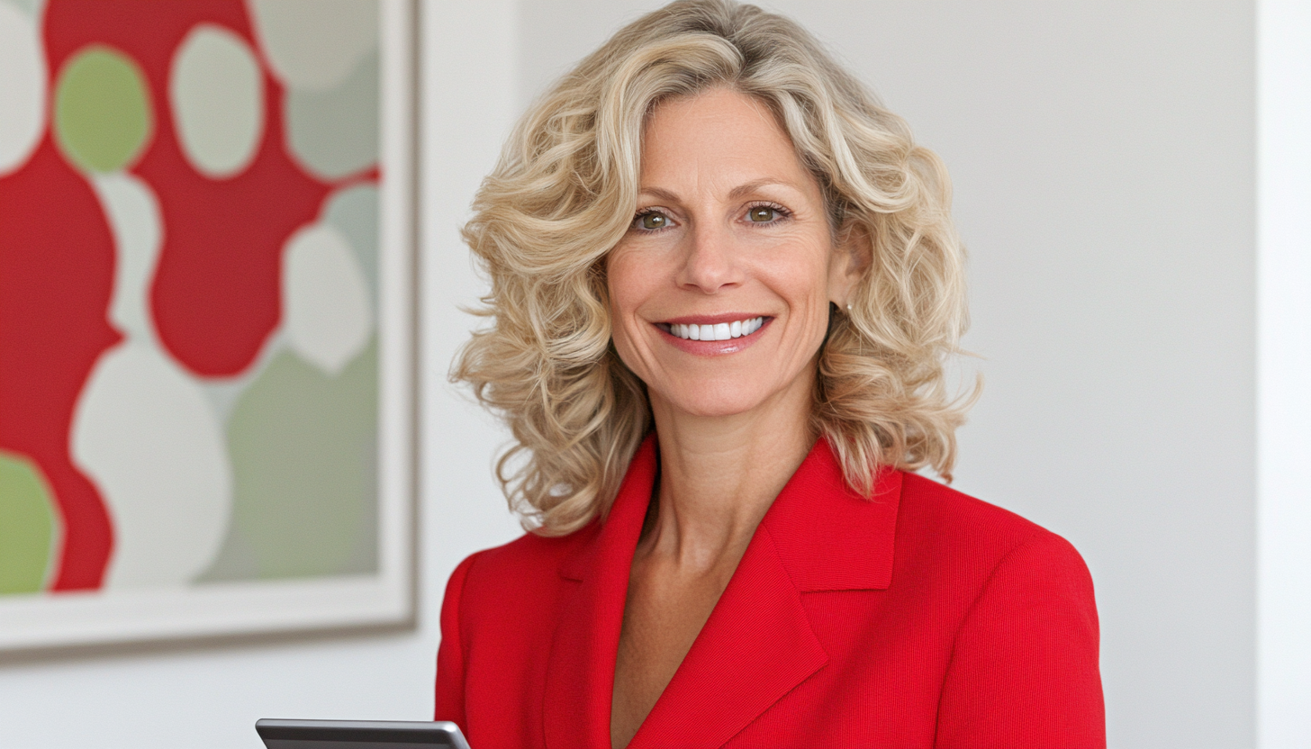 Smiling professionals with charts and a modern architectural space. Business and data analysis concept.