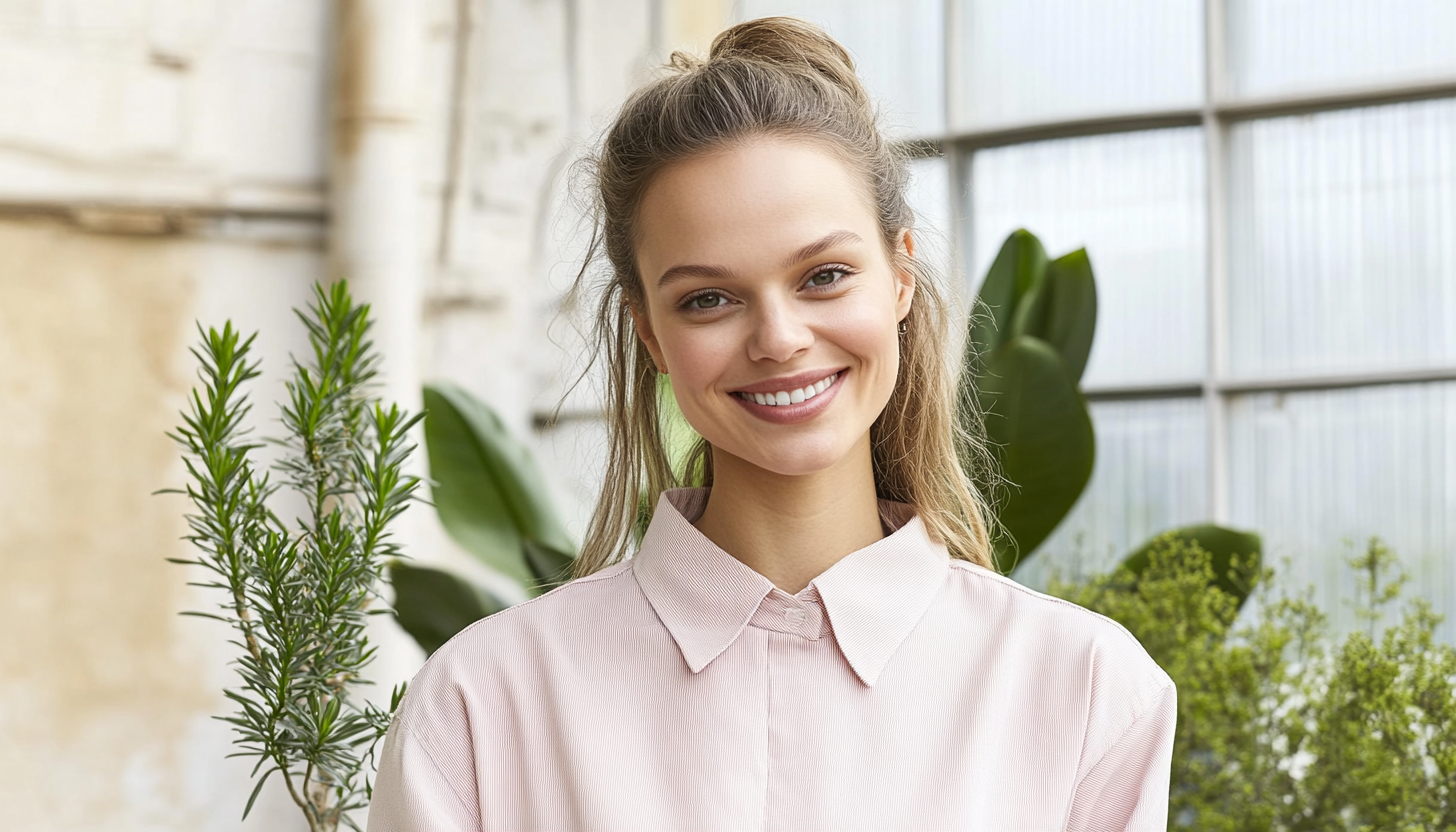 Women in modern office and greenhouse settings, showcasing teamwork, professionalism, and innovation.