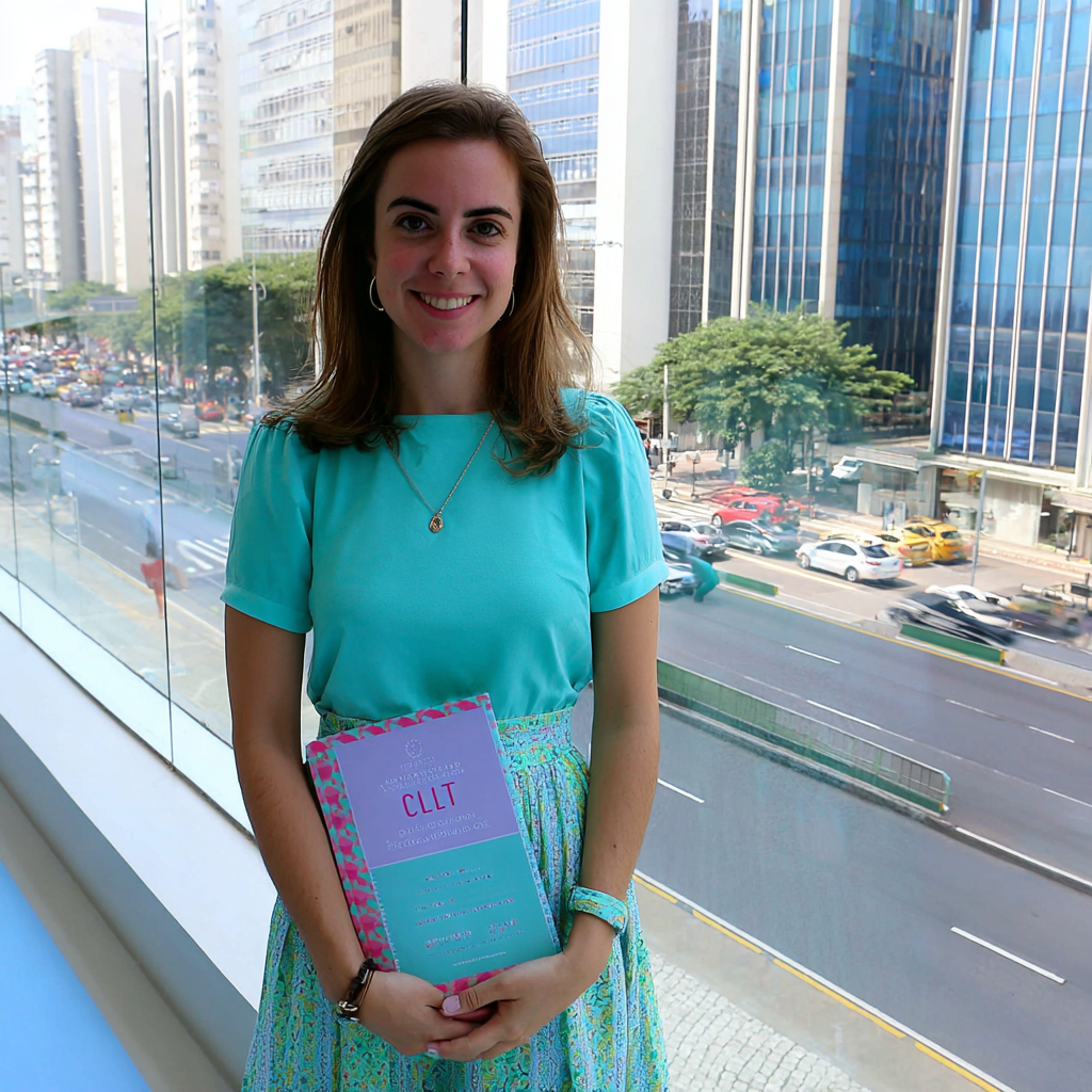 Four women holding CLT documents in vibrant urban office settings, emphasizing creativity and professionalism.